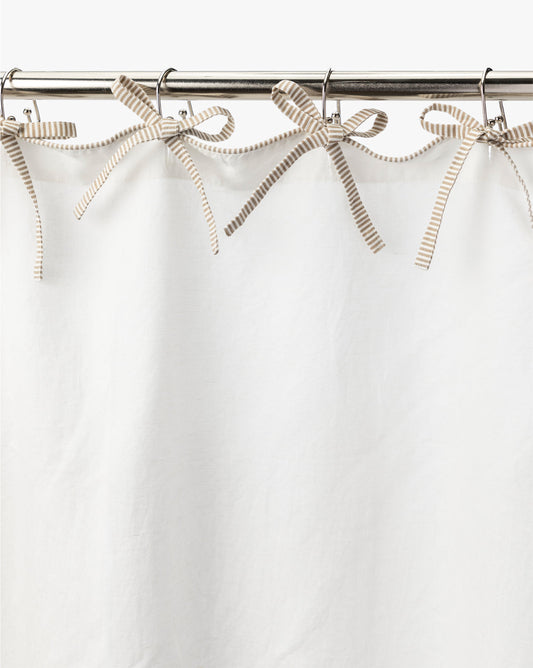 Lillian Shower Curtain with Striped Ties